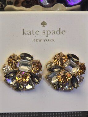 Kate Spade Shine On Cluster Stud Earrings Neutral Multi Gold Tone